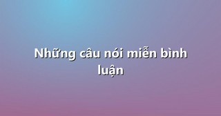 Những câu nói miễn bình luận