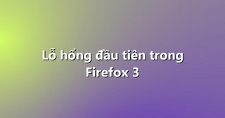 Lỗ hổng đầu tiên trong Firefox 3