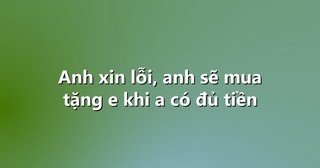 Anh xin lỗi, anh sẽ mua tặng e khi a có đủ tiền